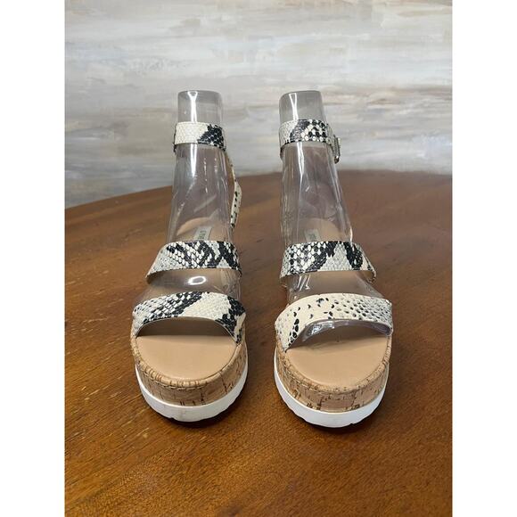Steve Madden Platform Snake Print Ankle Strap Sandals Size 7 - Picture 3 of 8